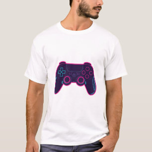 Moderne Neon Gamecontroller Witte Katoenen T-Shirt