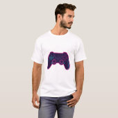Moderne Neon Gamecontroller Witte Katoenen T-Shirt (Voorkant volledig)