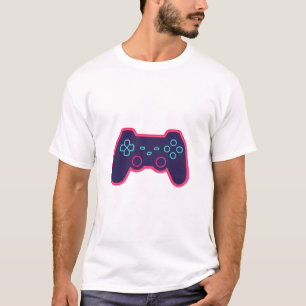 Moderne Neon Gamecontroller Witte Katoenen T-Shirt