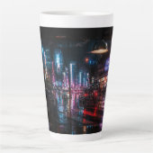 Moderne Neon Glow Latte Mok (Voorkant)