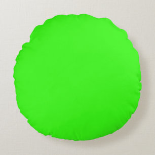 Moderne Neon Green 16" Rond Kussen