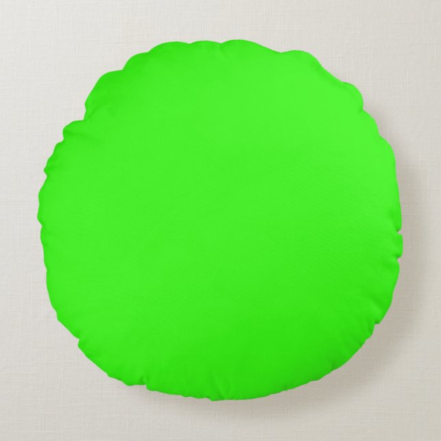Moderne Neon Green 16" Rond Kussen (Voorkant)