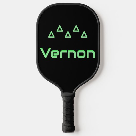 Moderne Neon Green Custom Name Pickleball Paddle (Voorkant)