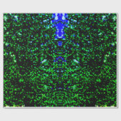 Moderne neon groene harten bokeh kerstverlichting cadeaupapier (Vlak)