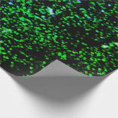 Moderne neon groene harten bokeh kerstverlichting cadeaupapier (Hoek)