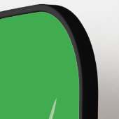 Moderne Neon Groene Script Naam Pickleball Paddle (Links Detail)