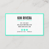 Moderne neon groene stylist minimalistische profes visitekaartje (Achterkant)