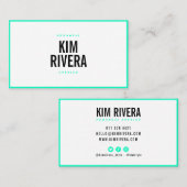 Moderne neon groene stylist minimalistische profes visitekaartje (Voorkant / Achterkant)