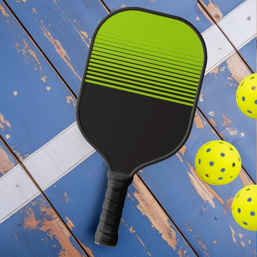Moderne Neon Groene Zwarte Sporten Vervagen Pickleball Paddle