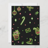 Moderne Neon Kerstfeest Kaart (Achterkant)