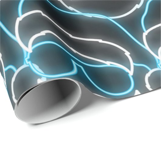 Moderne Neon Kerstman Cadeaupapier (Rol Hoek)