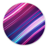 Moderne Neon Lichtstreep Abstract Design Keramische Knop (Voorkant)
