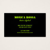 Moderne Neon Limoen Black Loyalty Kaarten Visitekaartje (Achterkant)