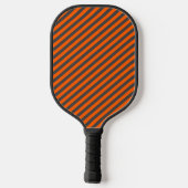 Moderne Neon Oranje En Grijs Monogram Aangepast Pickleball Paddle (Achterkant)