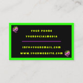 Moderne Neon Party Time gepersonaliseerde professi Visitekaartje (Achterkant)