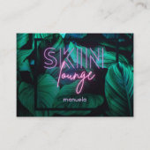 Moderne Neon Pink Skin Lounge QR Code Professional Visitekaartje (Voorkant)