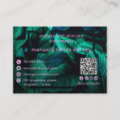Moderne Neon Pink Skin Lounge QR Code Professional Visitekaartje (Achterkant)