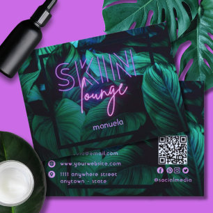 Moderne Neon Pink Skin Lounge QR Code Professional Visitekaartje