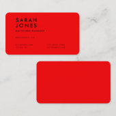 Moderne Neon Red-kleur Visitekaartje (Voorkant / Achterkant)