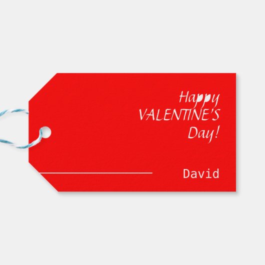 Moderne Neon Rood en Wit XOXO Valentijn Cadeaulabel (Achterkant Horizontaal)