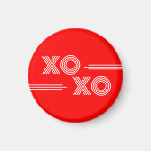 Moderne Neon Rood en Wit XOXO Valentijn Magneet (Voorkant)