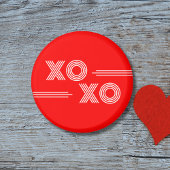Moderne Neon Rood en Wit XOXO Valentijn Magneet
