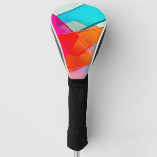 Moderne Neon Roze Blauwe Geometrische Abstracte La Golfheadcover
