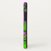 Moderne Neon Roze Groene Fractale Bloemen Monogram Case-Mate iPhone Case (Achterkant/links)
