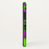 Moderne Neon Roze Groene Fractale Bloemen Monogram Case-Mate iPhone Case (Achterkant / rechts)