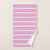 Moderne Neon Roze Strepen met 3D-effect Bad Handdoek (Handdoek)