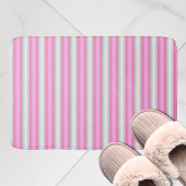 Moderne Neon Roze Strepen met 3D-Effect Badmat