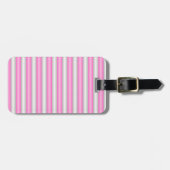 Moderne Neon Roze Strepen met 3D-effect Bagagelabel (Voorkant horizontaal)
