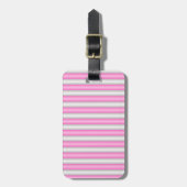 Moderne Neon Roze Strepen met 3D-effect Bagagelabel (Voorkant verticaal)