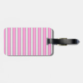 Moderne Neon Roze Strepen met 3D-effect Bagagelabel (Achterkant horizontaal)
