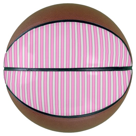 Moderne Neon Roze Strepen met 3D-effect Basketbal (Voorkant)