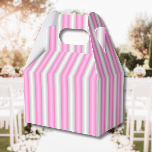 Moderne Neon Roze Strepen met 3D-Effect Bedankdoosjes