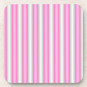 Moderne Neon Roze Strepen met 3D-Effect Bier Onderzetter