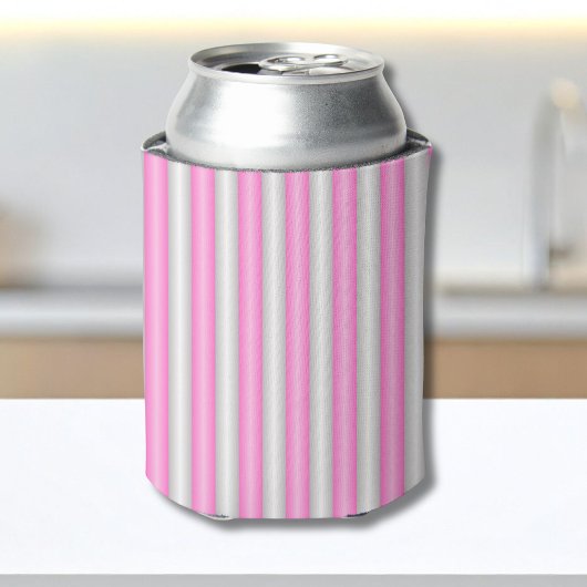Moderne Neon Roze Strepen met 3D-Effect Blikjeskoeler