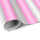 Moderne Neon Roze Strepen met 3D-effect Cadeaupapier (Rol Hoek)