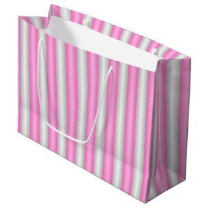 Moderne Neon Roze Strepen met 3D-Effect Groot Cadeauzakje