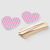 Moderne Neon Roze Strepen met 3D-Effect Handwaaier (Niet-gemonteerd)