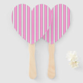 Moderne Neon Roze Strepen met 3D-Effect Handwaaier (Voorkant en achterkant)