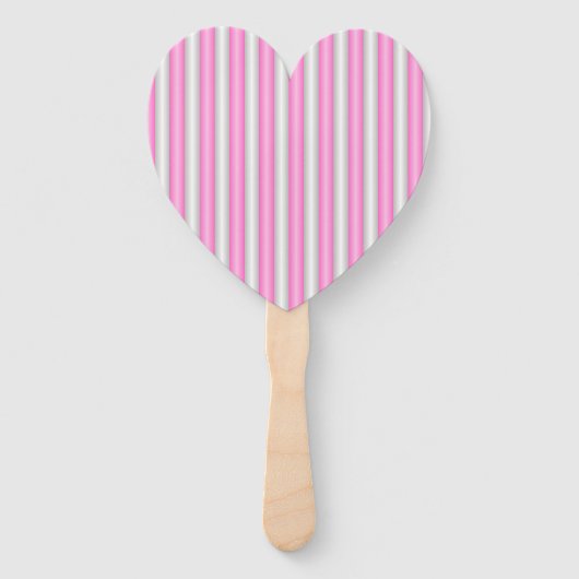 Moderne Neon Roze Strepen met 3D-Effect Handwaaier (Voorkant)
