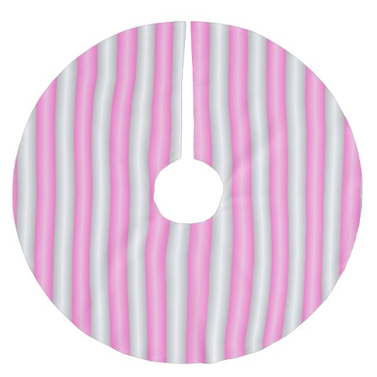 Moderne Neon Roze Strepen met 3D-Effect Kerstboom Rok (Voorkant)