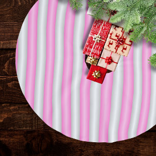 Moderne Neon Roze Strepen met 3D-Effect Kerstboom Rok