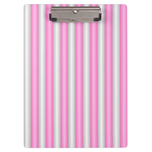 Moderne Neon Roze Strepen met 3D-Effect Klembord (Voorkant)