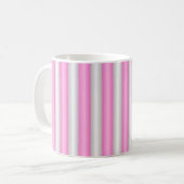 Moderne Neon Roze Strepen met 3D-Effect Koffiemok (Voorkant links)