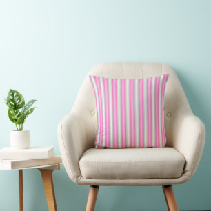 Moderne Neon Roze Strepen met 3D-Effect Kussen