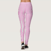 Moderne Neon Roze Strepen met 3D-Effect Leggings (Achterkant)