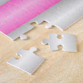 Moderne Neon Roze Strepen met 3D-Effect Legpuzzel (Zijkant)